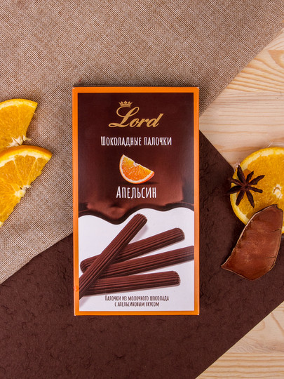  TM LORD Палочки из молочного шоколада с апельсиновым вкусом, 80 гр  в Арсеньеве