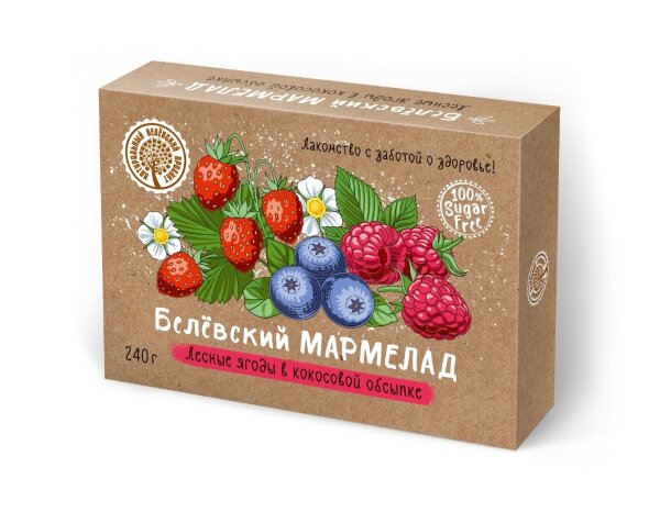 №2 Мармелад белевский на фруктозе 240г "ЛЕСНЫЕ ЯГОДЫ"  в Арсеньеве